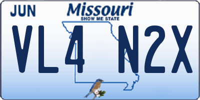 MO license plate VL4N2X