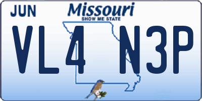 MO license plate VL4N3P