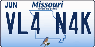 MO license plate VL4N4K