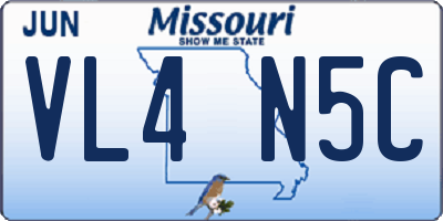 MO license plate VL4N5C