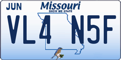 MO license plate VL4N5F