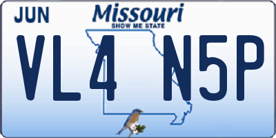 MO license plate VL4N5P