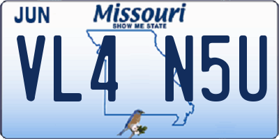 MO license plate VL4N5U