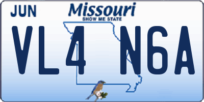 MO license plate VL4N6A