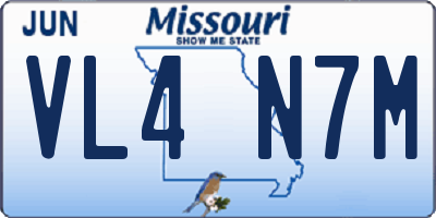 MO license plate VL4N7M