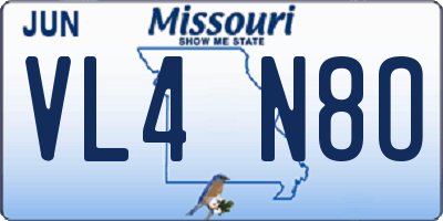 MO license plate VL4N8O
