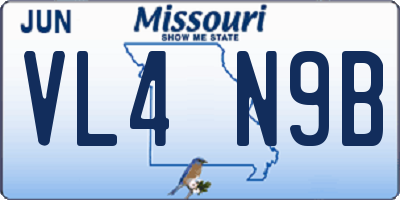 MO license plate VL4N9B