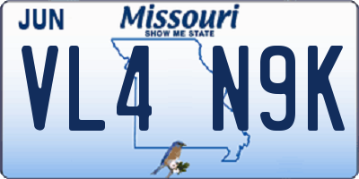MO license plate VL4N9K