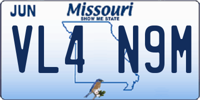 MO license plate VL4N9M