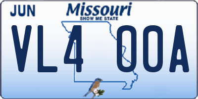 MO license plate VL4O0A