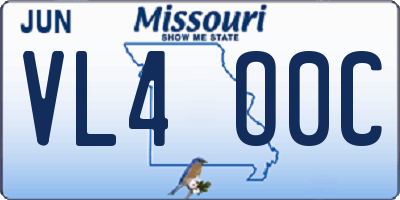 MO license plate VL4O0C