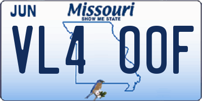 MO license plate VL4O0F