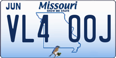 MO license plate VL4O0J