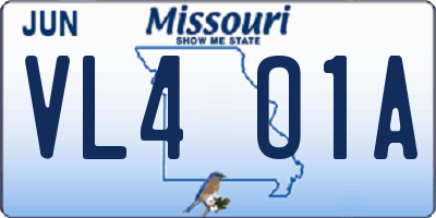 MO license plate VL4O1A