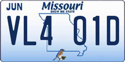 MO license plate VL4O1D