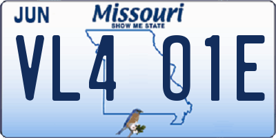 MO license plate VL4O1E