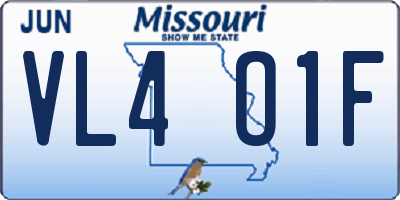 MO license plate VL4O1F