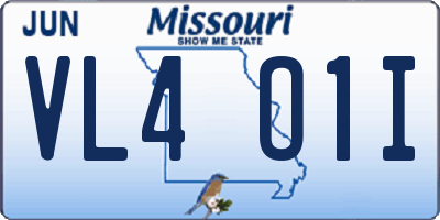 MO license plate VL4O1I