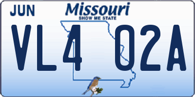 MO license plate VL4O2A