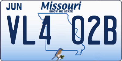 MO license plate VL4O2B