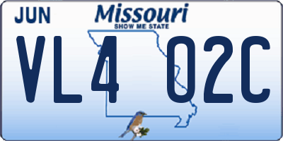 MO license plate VL4O2C