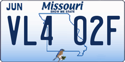 MO license plate VL4O2F