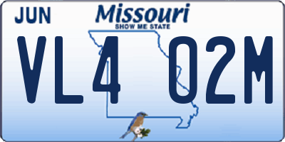 MO license plate VL4O2M