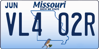 MO license plate VL4O2R