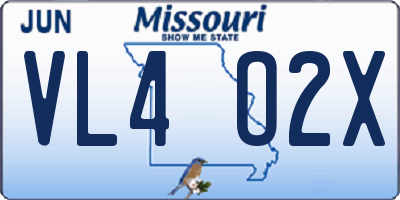 MO license plate VL4O2X