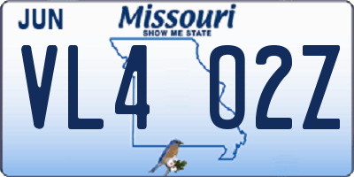 MO license plate VL4O2Z