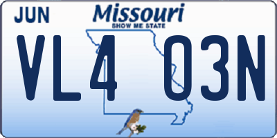 MO license plate VL4O3N