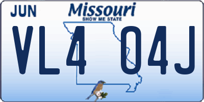 MO license plate VL4O4J