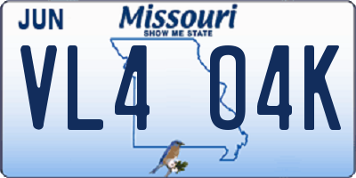 MO license plate VL4O4K