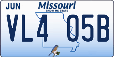 MO license plate VL4O5B