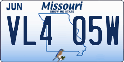 MO license plate VL4O5W