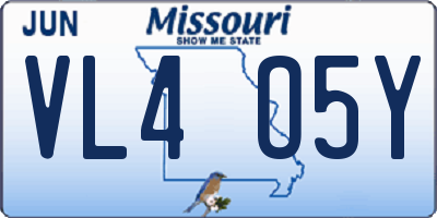 MO license plate VL4O5Y