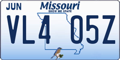 MO license plate VL4O5Z