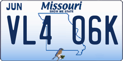 MO license plate VL4O6K