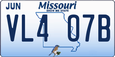 MO license plate VL4O7B