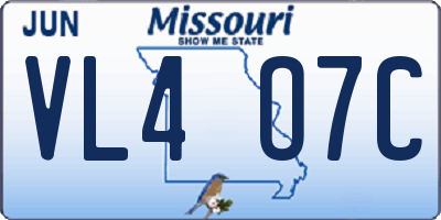 MO license plate VL4O7C