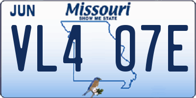 MO license plate VL4O7E