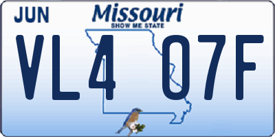 MO license plate VL4O7F