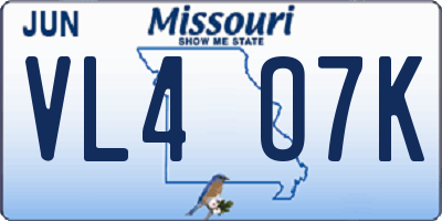 MO license plate VL4O7K