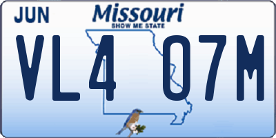MO license plate VL4O7M