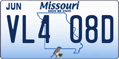 MO license plate VL4O8D