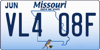 MO license plate VL4O8F