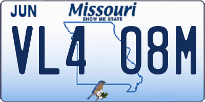 MO license plate VL4O8M