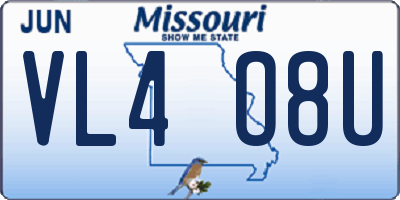 MO license plate VL4O8U