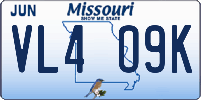 MO license plate VL4O9K