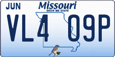 MO license plate VL4O9P